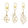 Brass Macrame Pouch Empty Stone Holder Pendant Decoration HJEW-JM03304-2