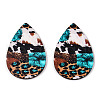 Single Face Printed Basswood Big Pendants WOOD-TAC0021-08B-2