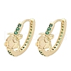 Brass Cubic Zirconia Hoop Earrings EJEW-Q014-05G-2