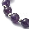 Mixed Natural Gemstone Round & Bullet Beaded Bracelets BJEW-JB09540-4