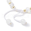 Flower Glass & Acrylic Braided Bead Adjustable Bracelets for Women BJEW-JB10445-4