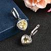 925 Sterling Silver Micro Pave Cubic Zirconia Dangle Hoop Earrings EJEW-F371-01C-02-3