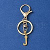 304 Stainless Steel Initial Letter Charm Keychains KEYC-YW00005-10-1