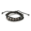 PU Imitation Leather Braided Cord Bracelets BJEW-G709-07B-AS-1