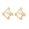 Brass Rhombus Stud Earrings for Women EJEW-F346-03G-1