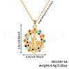 Retro Brass Pave Cubic Zirconia Saint Religion Pendant Necklaces IB9425-2-2