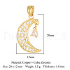 Brass Micro Pave Clear Cubic Zirconia Pendants ZIRC-OY001-13G-2