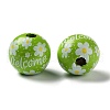 Easter Theme Printed Wood European Beads WOOD-M010-02A-3