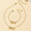 Heart & Infinity Alloy Pendant Necklaces & Link Bracelets Sets for Women FS-WG1C2CC-01-1