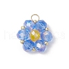 8Pcs 8 Colors Electroplate Glass Pendants PALLOY-MZ00727-2