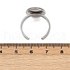 304 Stainless Steel Cuff Ring Components STAS-D372-07P-04-3