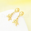 Fish 304 Stainless Steel Dangle Stud Earrings EJEW-A125-51G-3