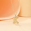 Alloy Textured Initial Pendant Necklaces FS-WG9837C-11-1