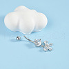 304 Stainless Steel Micro Pave Cubic Zirconia Belly Rings WG5C1DA-10-1