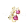 Brass Micro Pave Cubic Zirconia Cuff Rings for Women RJEW-A062-01G-3