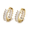Brass Micro Pave Cubic Zirconia Huggie Hoop Earrings EJEW-K083-37G-B-2