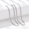 3MM 304 Stainless Steel Cable Chain Necklaces NJEW-T016-09P-1