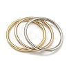 3Pcs 3 Colors PVD Vacuum Plating 202 Stainless Steel Plain Ring Bangle Sets BJEW-M317-15-1