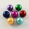 ABS Plastic Imitation Pearl Faceted Round Beads MACR-S251-M-1