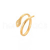 Ion Plating(IP) 304 Stainless Steel Snake Open Cuff Ring for Women RJEW-S405-179G-3