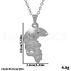 Stainless Steel Half Skull Pendant Necklaces for Women FV7177-1-1