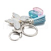 26Pcs Transparent Epoxy Resin & Transparent Acrylic & Faux Suede Tassel Keychain KEYC-JKC01202-19-3