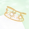 304 Stainless Steel Enamel Cuff Bangles for Women BJEW-D306-06G-1