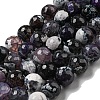 Faceted Natural Fire Crackle Agate Beads Strands G-F447-12mm-N17-2