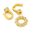 925 Sterling Silver Micro Pave Clear Cubic Zirconia Fold Over Clasps STER-U005-09G-2