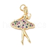 Brass Micro Pave Cubic Zirconia Pendants KK-D357-48G-1