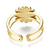 Brass Enamel Cuff Rings RJEW-S045-114-NR-4