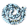 Electroplate Opaque Glass Beads Strands EGLA-A034-P8mm-S16-2