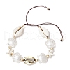 Natural Mixed Cowrie Shell Bead Braided Bead Bracelets BJEW-JB11862-01-2