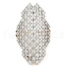 Owl Brass Micro Pave Clear Cubic Zirconia Open Cuff Ring for Women RJEW-Q819-14G-2