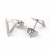 201 Stainless Steel Stud Earring Findings with Hole EJEW-A071-29P-2