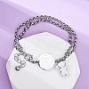 304 Stainless Steel Multi-strand Link Bracelets BJEW-A036-06P-2