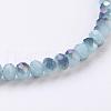 Faceted Glass Beads Anklets AJEW-AN00209-3