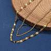 304 Stainless Steel 8 Shaped Link Chain Double Layered Necklaces for Women NJEW-U050-02D-G-2