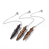 Natural Tiger Eye Pointed Dowsing Pendulums AJEW-B020-06P-02-1