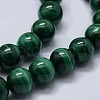 Natural Malachite Beads Strands G-F571-27A1-8mm-3