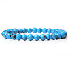 Synthetic Turquoise Round Beaded Stretch Bracelet SF8562-15-1