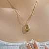 Elegant Brass Micro Pave Clear Cubic Zirconia Hollow Teardrop Pendant Necklaces for Daily Wear LN6440-1-3