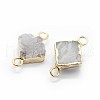 Natural Druzy Quartz Links connectors G-P396-10G-2