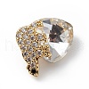 Real 18K Gold Plated Rack Plating Brass Micro Pave Clear Cubic Zirconia Pendants KK-C015-06G-11-2