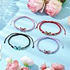 4Pcs Adjustable Waxed Polyester Cord Braided Bracelets for Women BJEW-JB11275-1