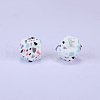 Colorful Pattern Printed Silicone Focal Beads SI-JX0022A-05-1