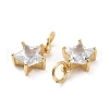 Rack Plating Brass Clear Cubic Zirconia Pendants KK-E081-03G-3