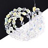 Electroplate Transparent Glass Beads Strands EGLA-N017-01A-2