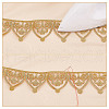 Ethnic Style Iron on/Sew on Polyester Metallic Embroidery Flower Ribbon SRIB-WH0011-204C-4