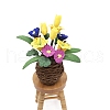 Polymer Clay Lily with Resin Basket Miniature Ornaments PW-WG04FEA-01-3